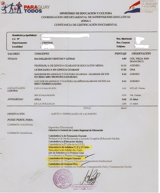 Modelo de certificado de estudios mec